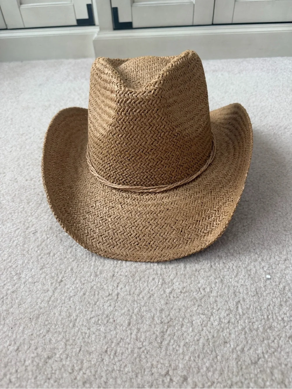 Amazon Brown Straw Wide-Brim Cowboy Sun Hat